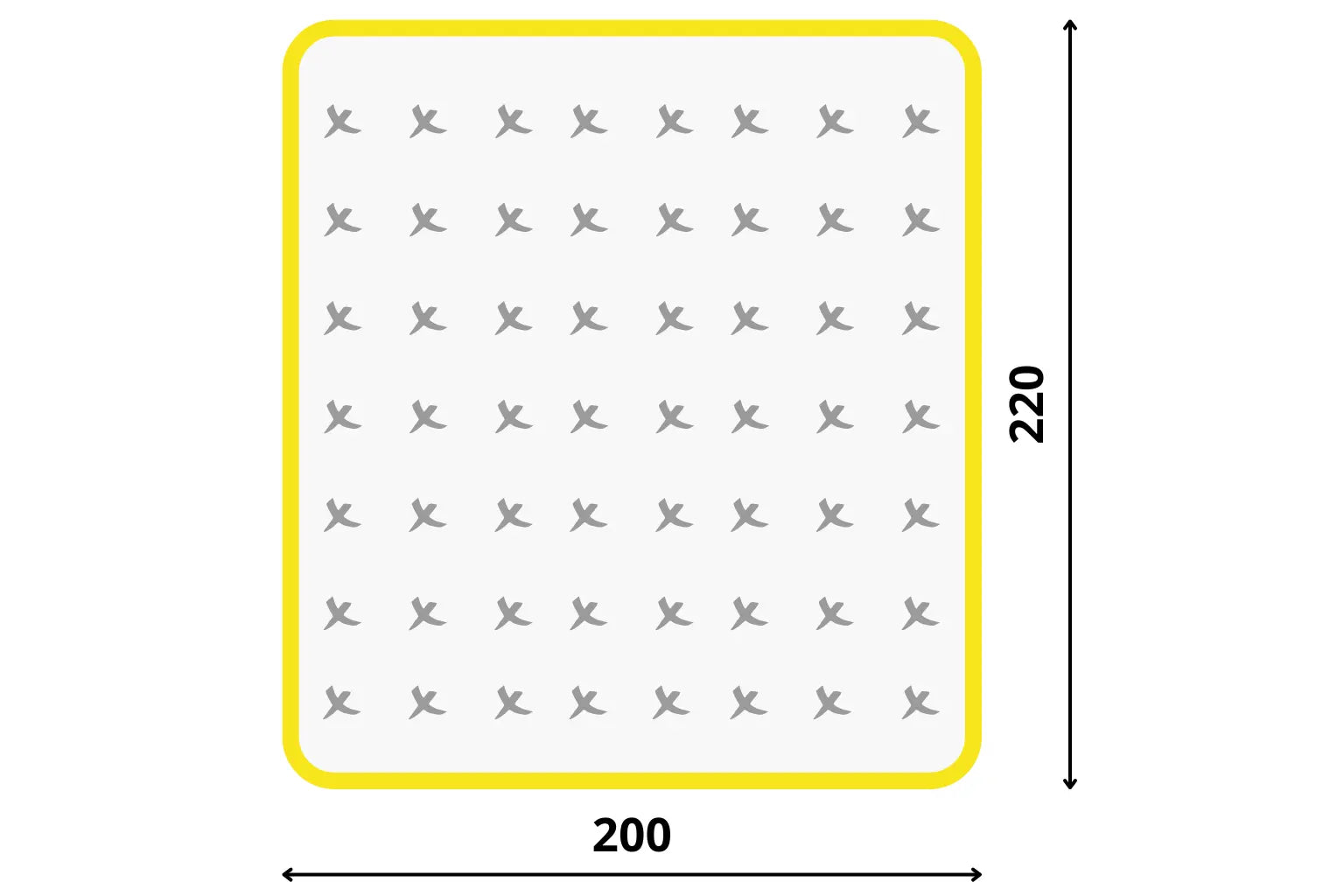 Matrac 200x220 cm vizualizácia extra dlhého a širokého matraca, ktorý vyrobíme na mieru.